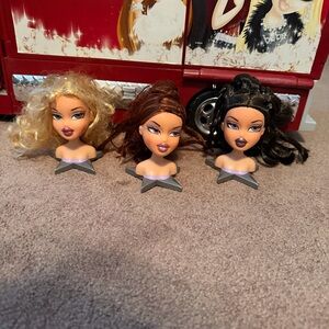VINTAGE Y2K Rare Collectable Bratz Head Gamez Meygan Dana Chloe Doll Heads AS IS